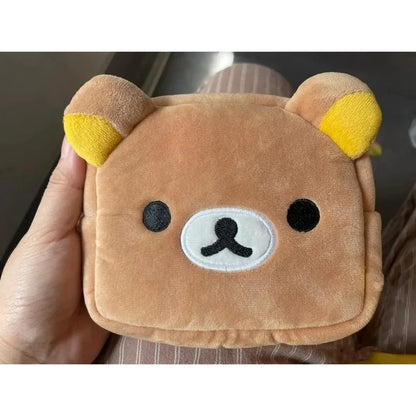 Cartoon Rilakkuma Makeup Organizer Storage Bag Cute Cartoon Bear Plush Kawaii Cosmetic Bags Vanity Beauty Case Gift