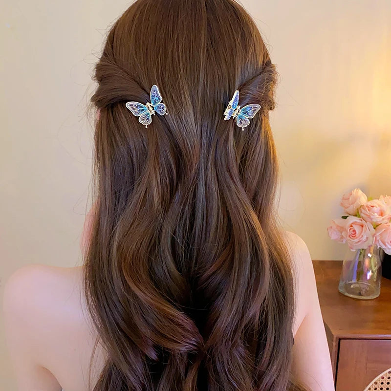 Mini Butterfly Hair Claws for Women Ladies Small Ponytail Braid Hair Claw Clips Girl Fashion Shark Clip Hair Accessories Sets