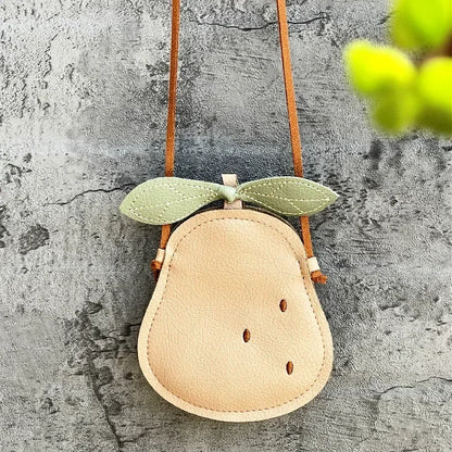 Mini bolsos de dibujos animados bonitos para niñas pequeñas, bandolera con forma de calabaza, pera o mariquita, pequeños bolsos de mano Kawaii para bebés y niños, regalo