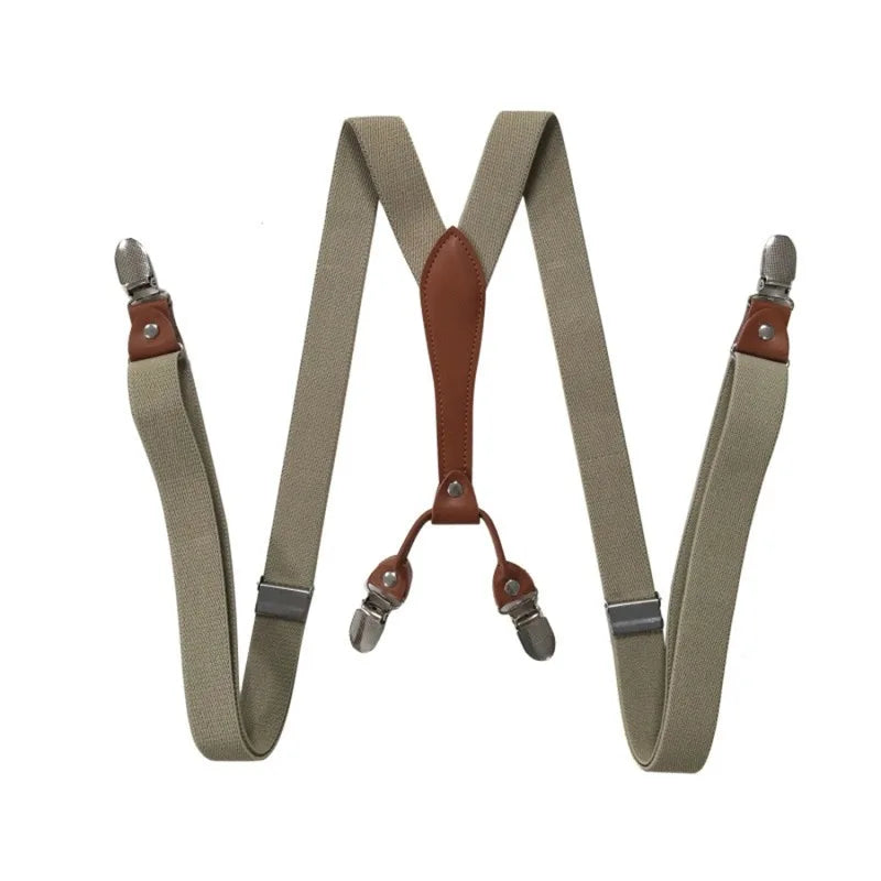 35/25/20mm Wide Men's Suspenders High Elastic Adjustable 4 Strong Clips Heavy Duty X-Back Trousers Braces