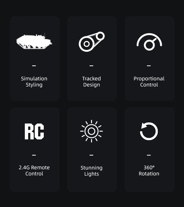 2.4G JJRC C8812 Full Scale Tracked RC Tank, Remote Control Tank With 360° Rotation Drift, RC Model Off-Road Vehicle, Children Gift