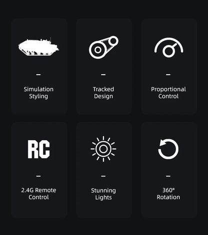 2.4G JJRC C8812 Full Scale Tracked RC Tank, Remote Control Tank With 360° Rotation Drift, RC Model Off-Road Vehicle, Children Gift