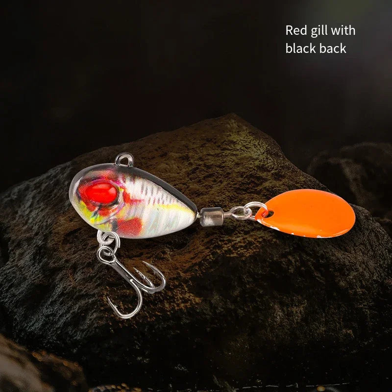 Spoon Spinner Bait Sinking Wobblers Baits Metal Jig VIB Lure Rotating Sequin Tail Lures Far Casting Fishing Baits for Sea Bass