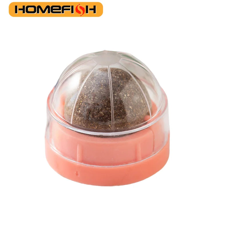 HOMEFISH Natural Catnip Cat Wall Stick-on Ball Toy, Scratchers, Treats, Healthy, Removes Hairballs to Promote Digestion, Cat Grass Snack