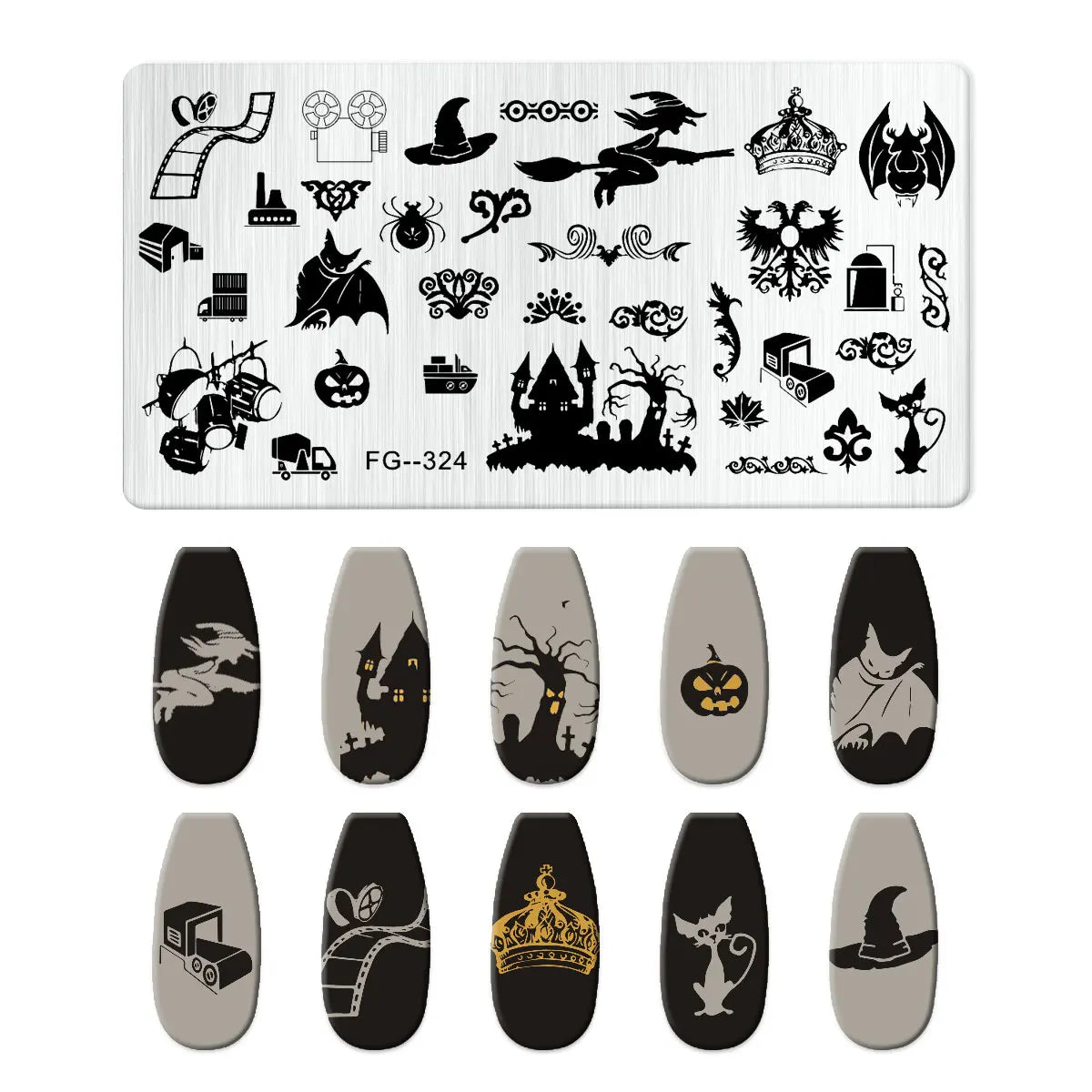 RJ Halloween Nail Stamping Plates, Beautiful zombie Festival Pattern Nail Art Image Plates, Stainless Steel Nail Art Plate Stencil