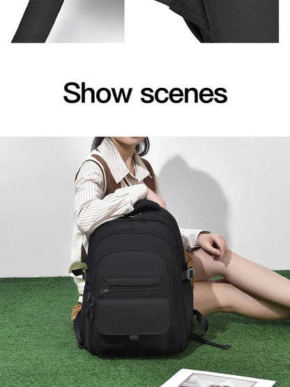 A Multi-layer Waterproof and Stylish Oxford Backpack, Large-capacity Simple Commuter Out-of-town Student Backpack