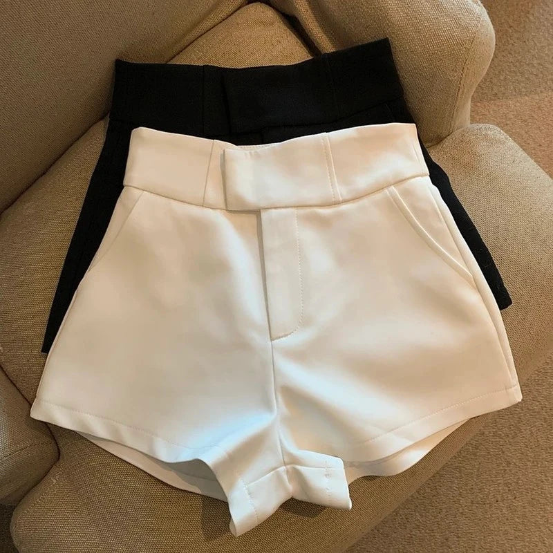Women's Shorts Mooyufon Black Shorts Women Harajuku Elegance High Waisted Shorts A-Line Slim Casual Hot Girl Straight Pants Sexy