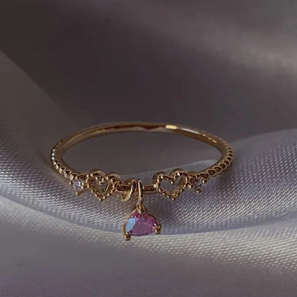 New Cute Colorful Zircon Flower Ring For Women Girl, Fashion Vintage Zircon Adjustable Rings, Jewelry Gift