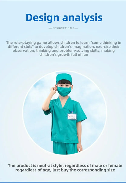 Children's, Men's, and Women's Retro Dance Clothes, Children's White Lab Coat, and Small Doctor's Surgical Clothes. Cosplay Costumes