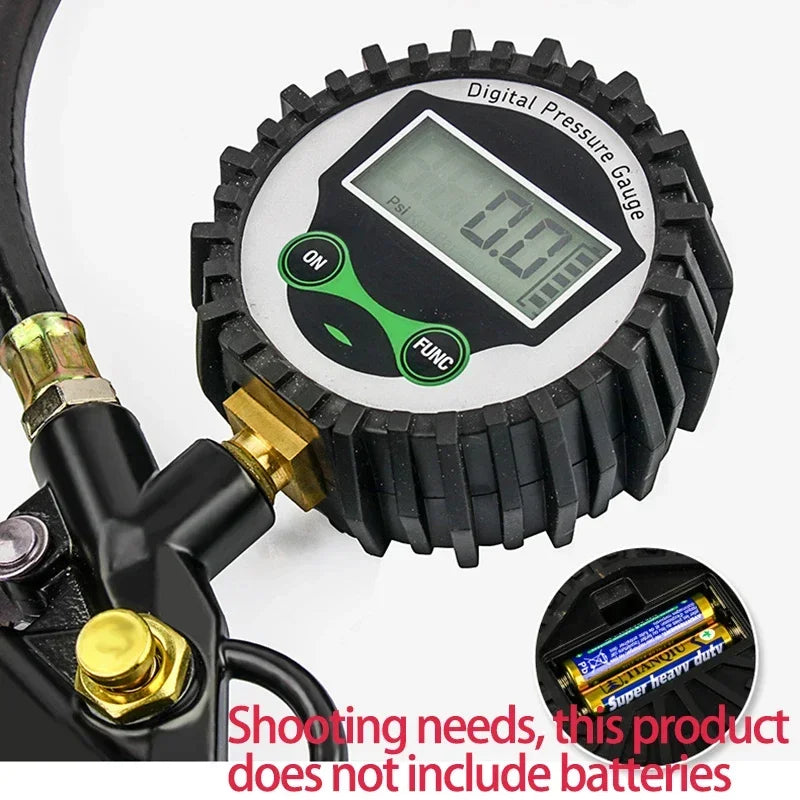Reloj electrónico digital de presión de neumáticos para coche, pistola de inflado de neumáticos, pistola inflable para medir la presión del aire