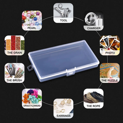 Plastic Transparent Storage Box Jewelry Beads Container Jewelry Tools Accessories Box Small Items Sundries Organizer Case