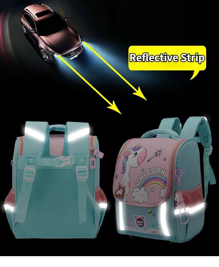 Cute Girls Unicorn Backpacks For Boys 1-3 Grade Cartoon Orthopedic Waterproof Backpack Kindergarten School Bag Mochila Escolar