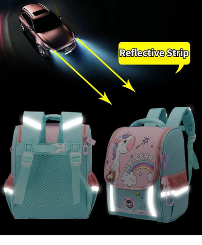 Cute Girls Unicorn Backpacks For Boys 1-3 Grade Cartoon Orthopedic Waterproof Backpack Kindergarten School Bag Mochila Escolar