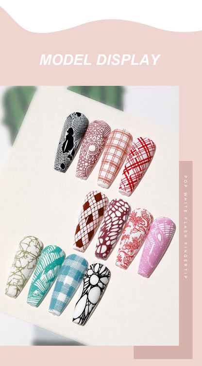 AS Esmalte de uñas de estampado de 5ml, colores, barniz de impresión de uñas para placa de estampado, lacas de impresión en blanco y negro, no kit