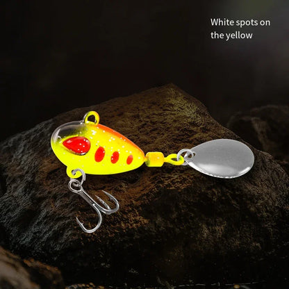 Spoon Spinner Bait Sinking Wobblers Baits Metal Jig VIB Lure Rotating Sequin Tail Lures Far Casting Fishing Baits for Sea Bass