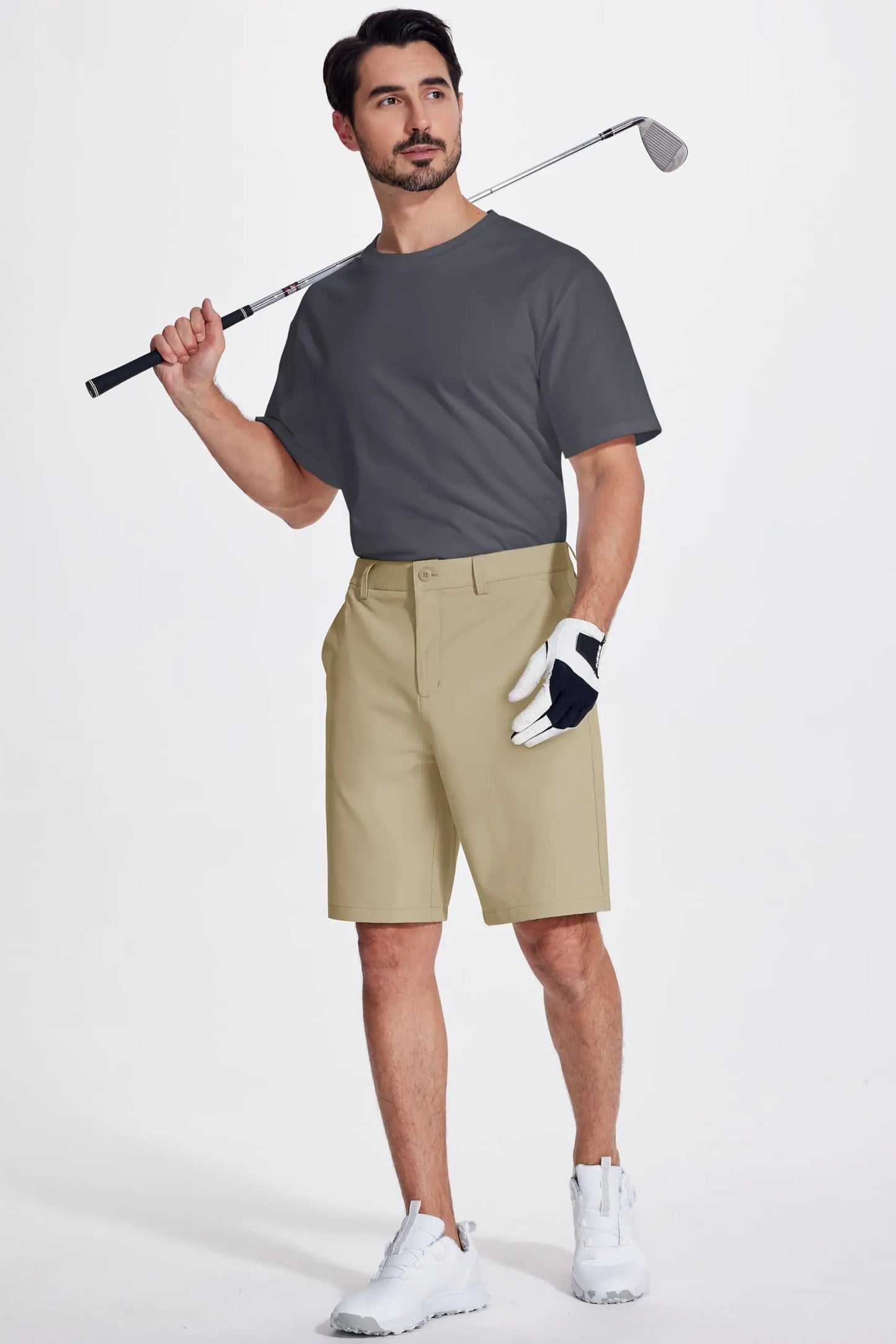 Golf Quick Dry Shorts, Men Stretch Lightweight Dress, Work Casual Shorts with 4 Pockets, Flat Front Hiking Shorts, TACVASEN