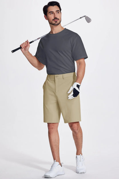 Golf Quick Dry Shorts, Men Stretch Lightweight Dress, Work Casual Shorts with 4 Pockets, Flat Front Hiking Shorts, TACVASEN