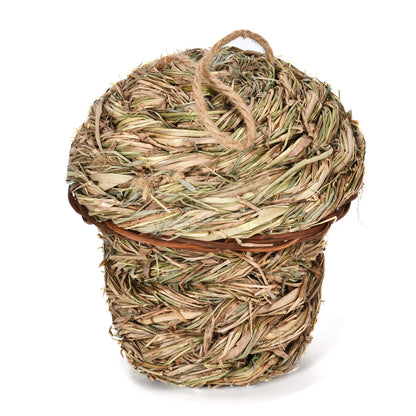 Outdoor Ecological Handmade Straw Parrot Bird Nest Creative Birdcage Ornament Supplies Garden Decoration Birdhouse Pastoral Style