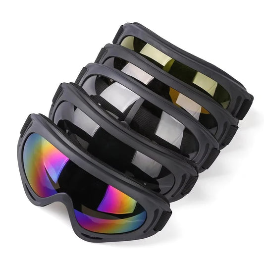 DIZETION 1Pc Winter Windproof Skiing Goggles Outdoor Sports Eyewear Ski Dustproof Cycling Lens Frame Sunglasses