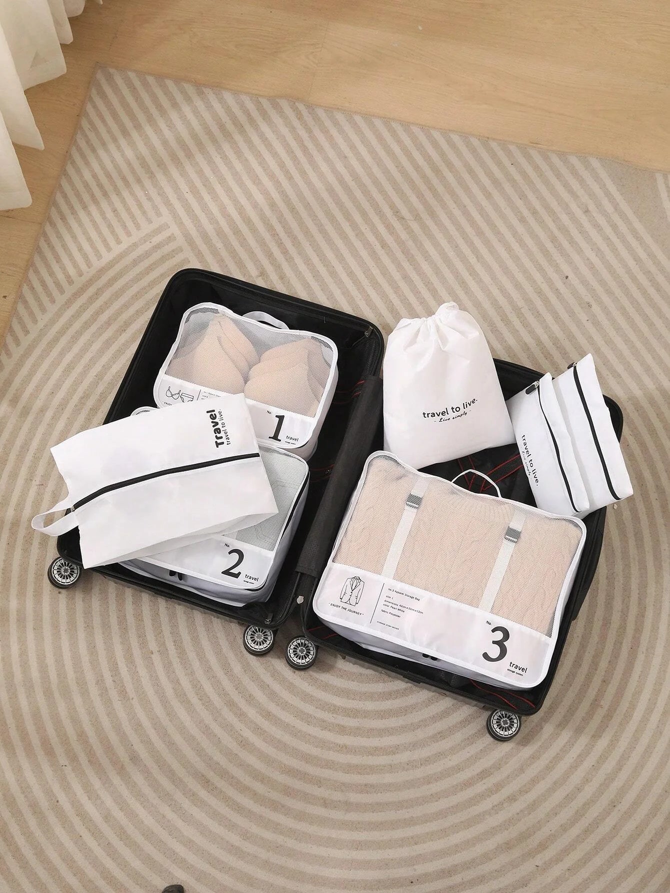11 PCS/Set Travel Storage Bag Clothes Organizer Bags Luggage Suitcase Organizer Waterproof Wash Bag Clothes Storage Ziplock Bag