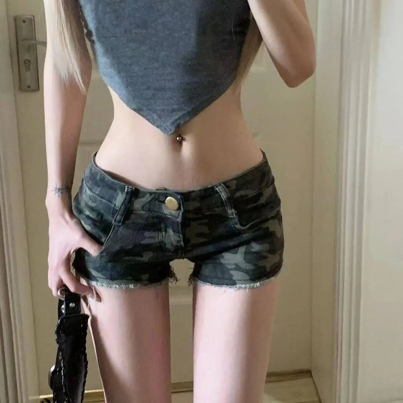 Summer Women Y2k Streetwear Gyaru Harajuku Fashion Grunge Vintage Coquette Low Rise 2000s Jean Shorts Denim Hot Pants Japanese