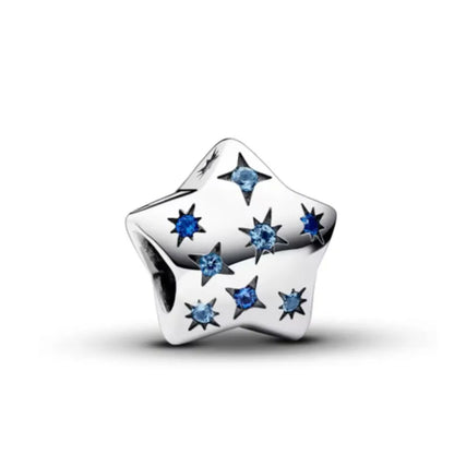 Nuevo colgante de plata 925 compatible con pulsera original, joyas para mujer, serie azul, colgante de pulpo, delfín, búho, camaleón