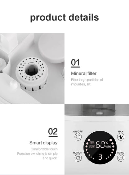 3Liter Air Humidifier Professional Large Capacity Home Humidifier, Plant Mist Aroma Diffuser with Remote Control Timer, KINSCOTER