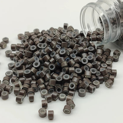 1000Pcs, Hair Extentions Micro Rings Links Beads, 5mm Silicone Lined Beads for Human Hair Extensions Tool-Multi-colored