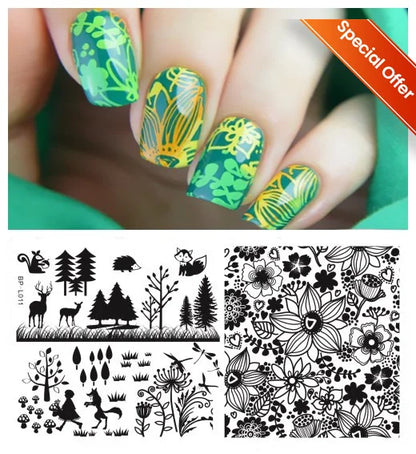 BORN PRETTY Stamping Plate Snowflake Winter Christmas Flower Snakes Design For Nail Polish Printing Template Tools Supplies