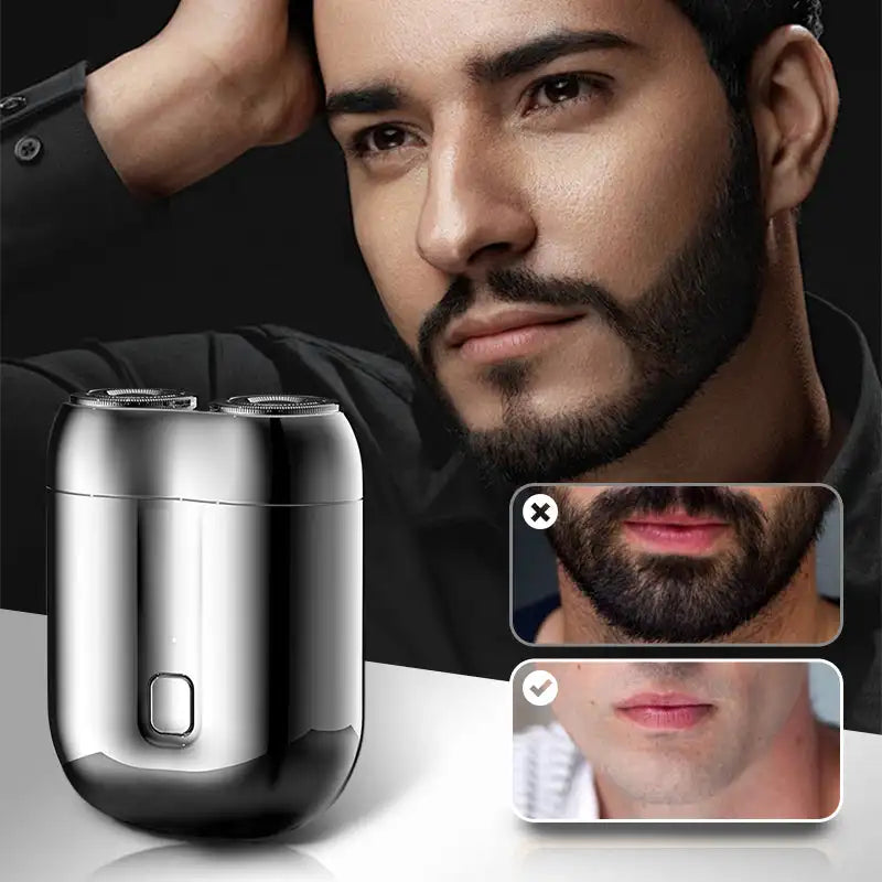 Mini Double Head Electric Shave Magnetic Suction Men's USB Rechargeable Portable Waterproof Shaver