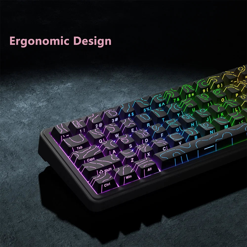 Contour 4.0 Side Engraved Keycap PBT Translucent 97 Key Gaming Mechanical Keyboard Key Cap White For Magnetic Switch F75 GMK87