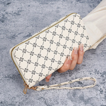 New niche European and American trend printing long large-capacity multifunctional wallet, clutch bag