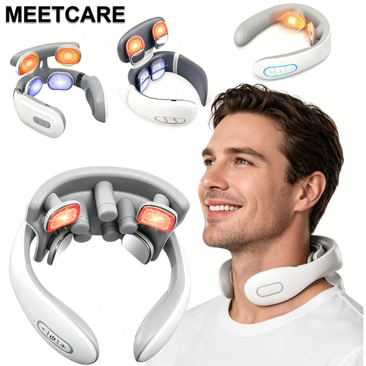 TENS Pulse Back Neck Massage 4 Modes EMS Electric Smart Shoulder Cervical Massager Relaxation Muscle Beating Health Care Tool