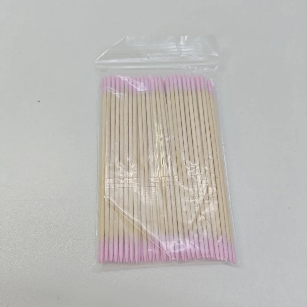 100/300/500 Pcs Disposable Ultrasmall Cotton Swab Brush Lint-Free Micro Wood Makeup Brushes for Eyelash/Tattoo Cleaning, Tattoo Accessories