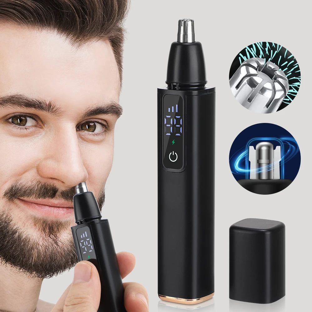 Electric Nose Hair Trimmer For Men Women, High Speed Motor Hair Remover, Lips Eyebrows Razor R Type Cutter Head Trimmer for Nose