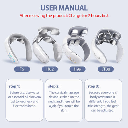 TENS Pulse Back Neck Massage 4 Modes EMS Electric Smart Shoulder Cervical Massager Relaxation Muscle Beating Health Care Tool