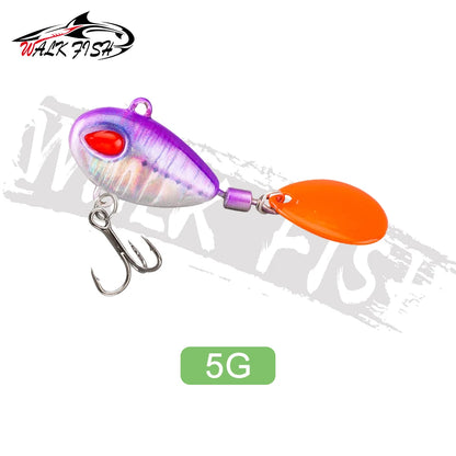 WALK FISH Sinking 3g-21g VIB Lure Spoon Spinner Fishing Bait Wobblers Metal Jig Rotating Sequin Tail Far Casting For Sea Bass
