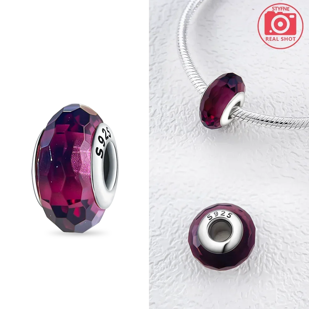 Silver 925 Colorful Flower Series Murano Glass Beads Charm Fit Original Bracelet Murano Glass DIY for Women Jewelry Gift
