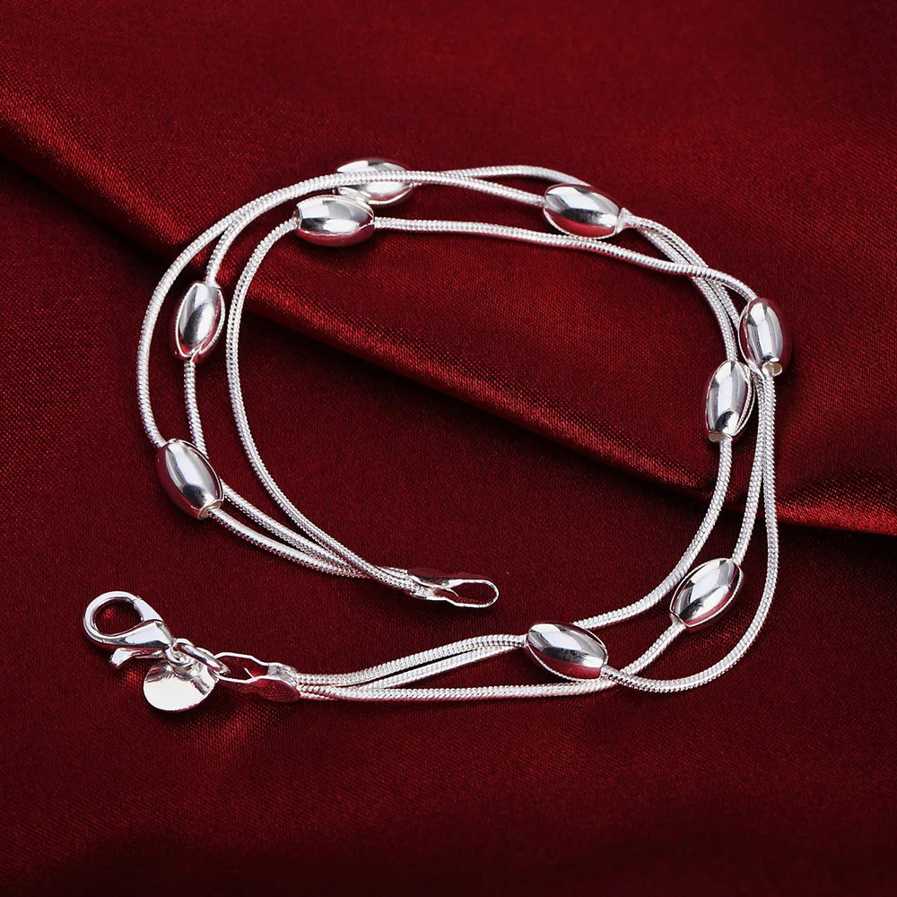 Fashion charm 925 Sterling Silver Bracelet for man woman, Twisted rope chain fine jewelry, Wedding party Christmas gift