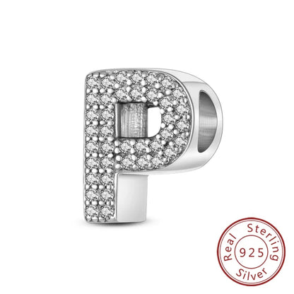 925 Sterling Silver 26 Letters Charms A-Z Alphabet Beads Fit Original Bracelet for Women Girl DIY Fine Jewelry Gift