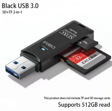 2-in-1 Multi-Functional USB 3.0 Card Reader Micro SD TF Memory Card Reader USB Flash Drive Card Reader Adapter for PC Laptops Accessories