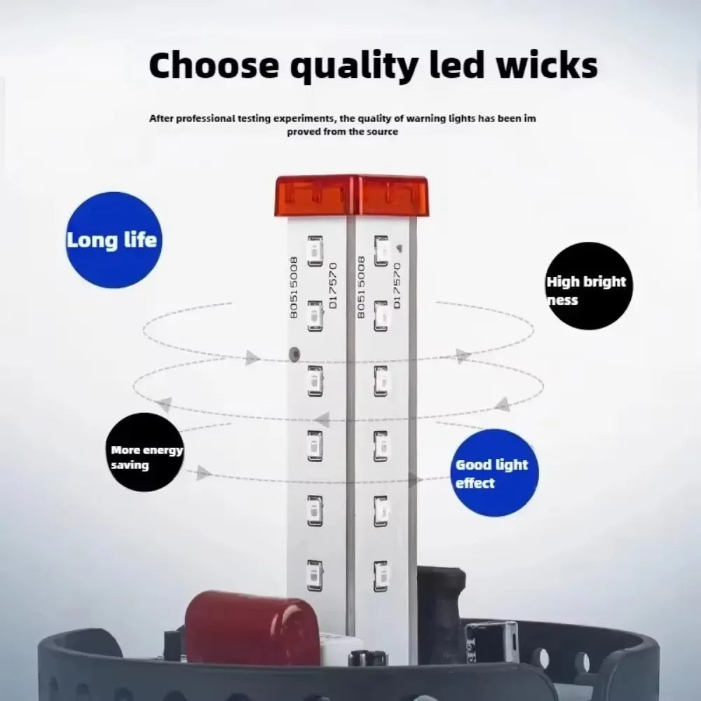 Three Sound Modes Emitting LTE-1101J Light Flashing Shiny Warning Light 120dB Volume Adjustable Magnetic Base 12V 24V 220V