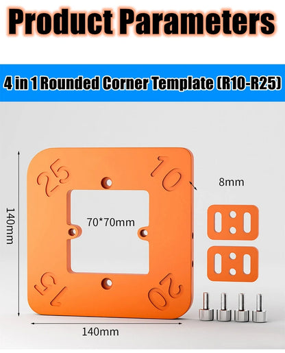 Woodworking Router Corner Radius Templates Jig R10 to R50 Routing Curved Corners Milling Circular Radian Hardness ABS Tool