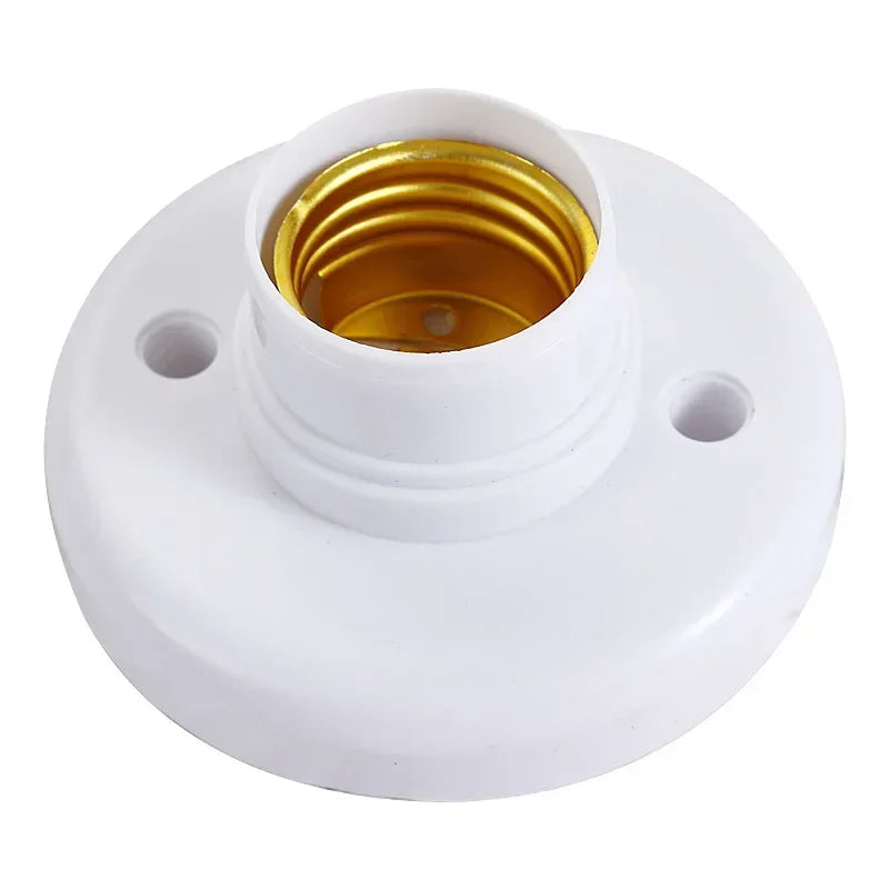 E27 Casquillo de rosca Blanco Techo Lámpara Bombilla Soporte Base Fija Portalámparas para el Hogar 6A