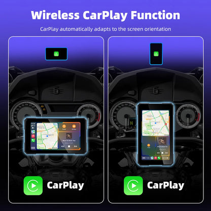 EKIY 5.0 inch Portable Digital Dashboard Motorcycle Navigation GPS Removable Display Screen Wireless CarPlay Moto Android Auto