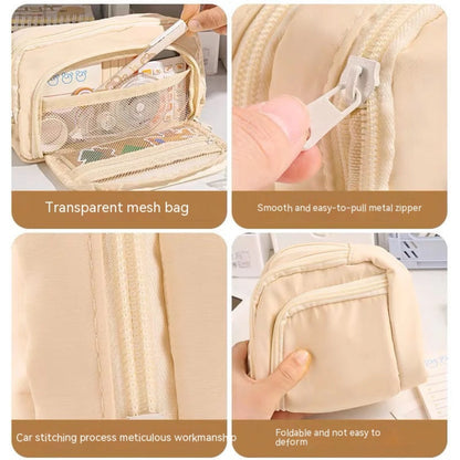 Large Capacity Pencil Case, Handheld Pen Pouch, Portable Cosmetic Bag, Gift for Office, School, Teen Girl, Boy, Men, Women, Adult