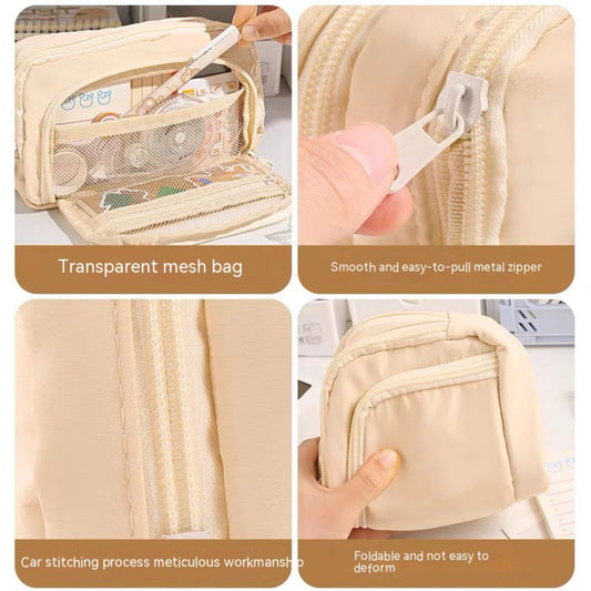 Large Capacity Pencil Case, Handheld Pen Pouch, Portable Cosmetic Bag, Gift for Office, School, Teen Girl, Boy, Men, Women, Adult