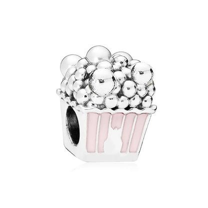 Hot Selling 925 Silver Pink Cake, Dog Paw, Luggage, Cup Bead Pendant Suitable for European Original Bracelet DIY Exquisite Jewelry