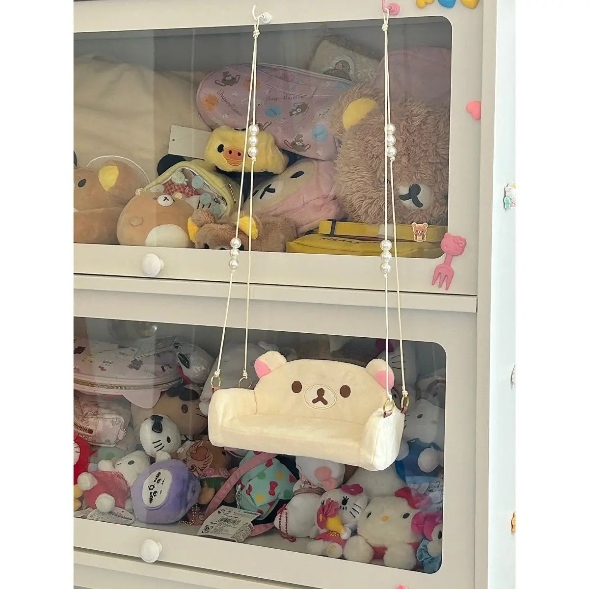 Hot Sale Anime Rilakkuma Expansion Wallet Purse Cartoon Bear Face Small Short Wallets Girls Cute Purses Money Clips Bag Toy gift