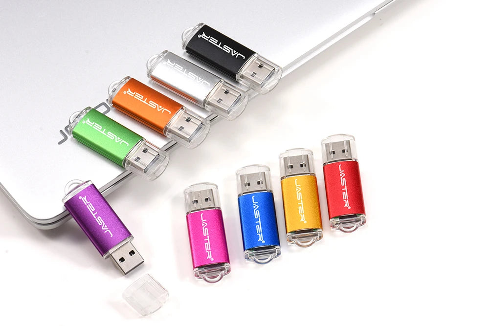 JASTER High-speed USB 2.0 Flash Drive Mini Plastic Pendrive 128MB 4GB 16GB 32GB 64GB 128GB with Keychain Memory Stick Pen Drive